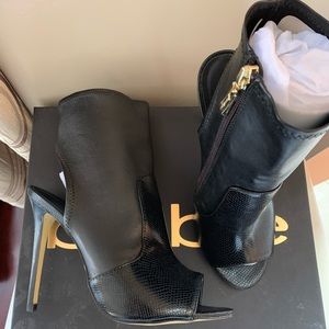 Bebe peep toe booties